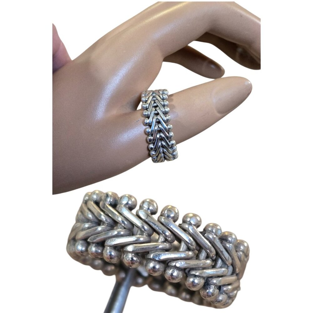 Vintage Sterling Silver Bali Style Band Ring Size 10